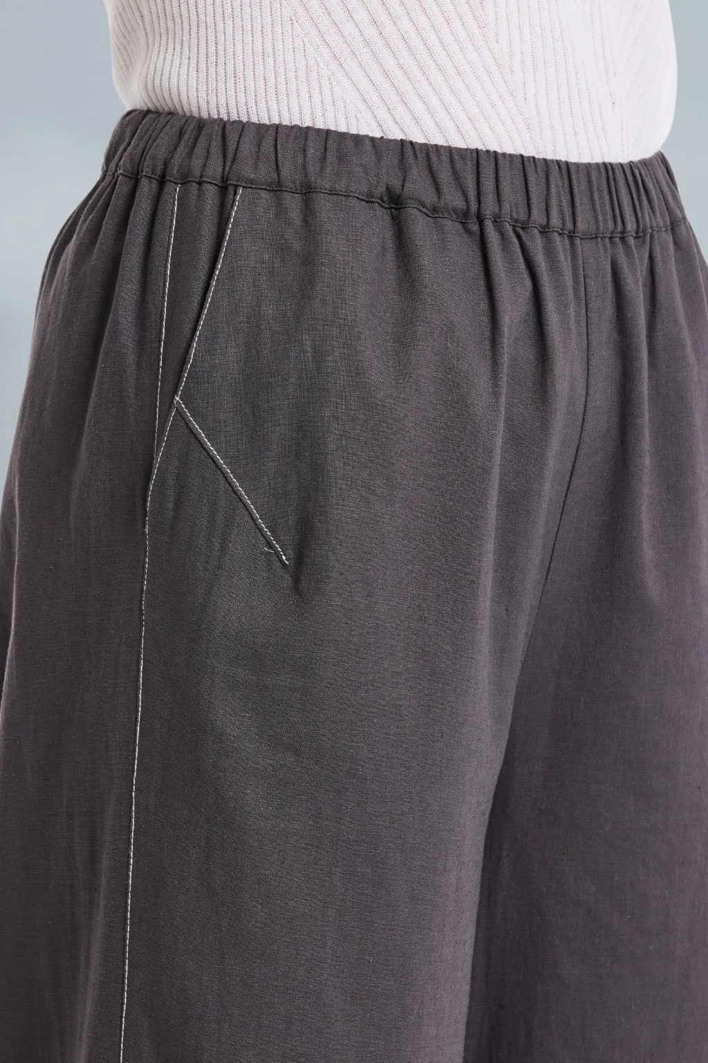 Marco Polo 3/4 Split Hem Pants Charcoal