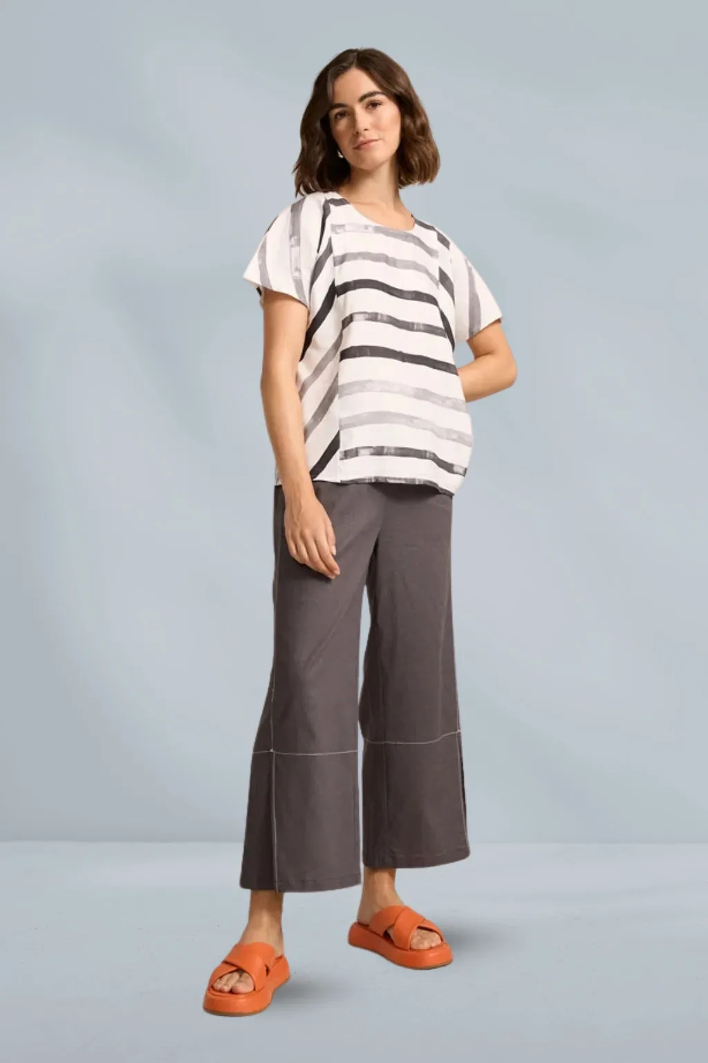 Marco Polo 3/4 Split Hem Pants Charcoal
