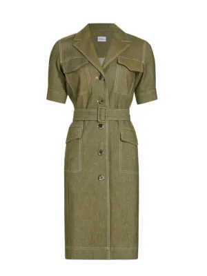 Marella Spicco Belted Stretch Linen & Cotton Dress
