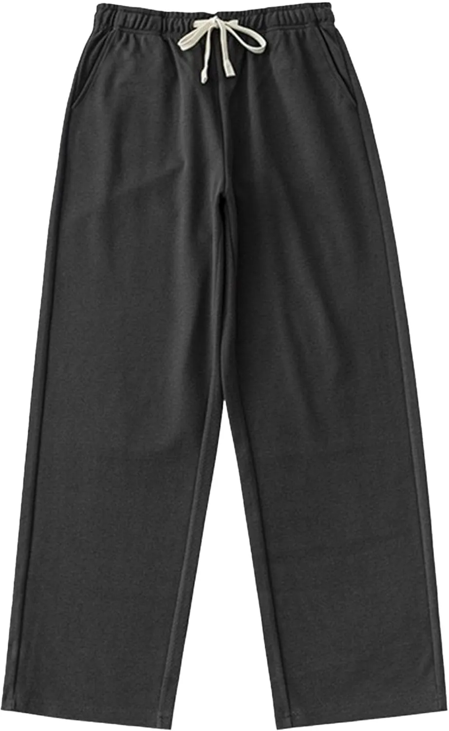 Men's Straight Leg Drawstring Outdoor Pants Twill Casual Solid Workout Trousers Baggy Comfort Summer Sweatpants