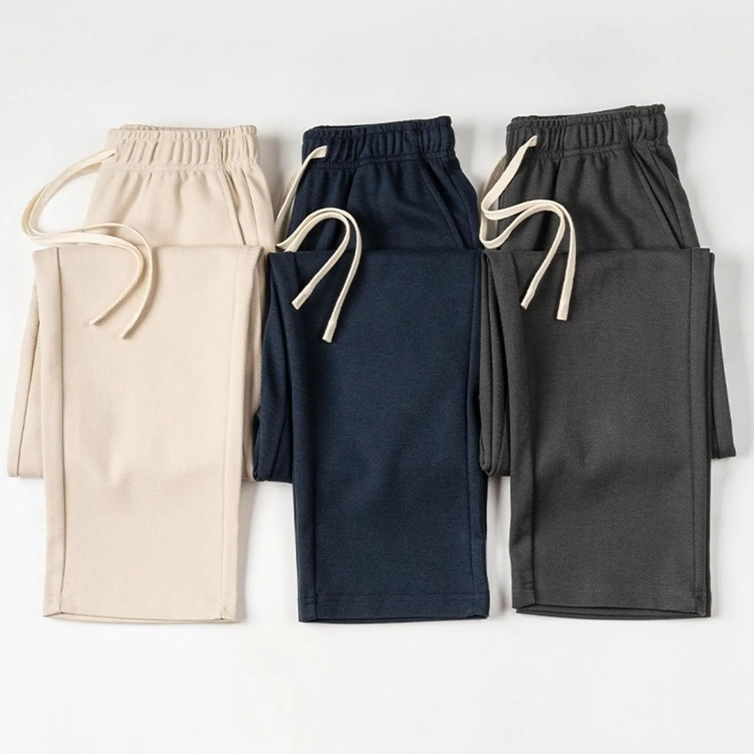 Men's Straight Leg Drawstring Outdoor Pants Twill Casual Solid Workout Trousers Baggy Comfort Summer Sweatpants
