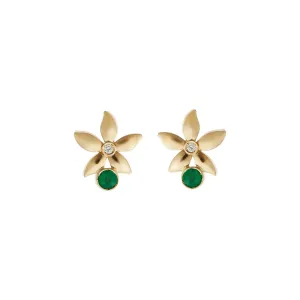 Mini Emerald Bloom Studs Y-D