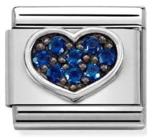Nomination Classic Link with CZ Blue Heart