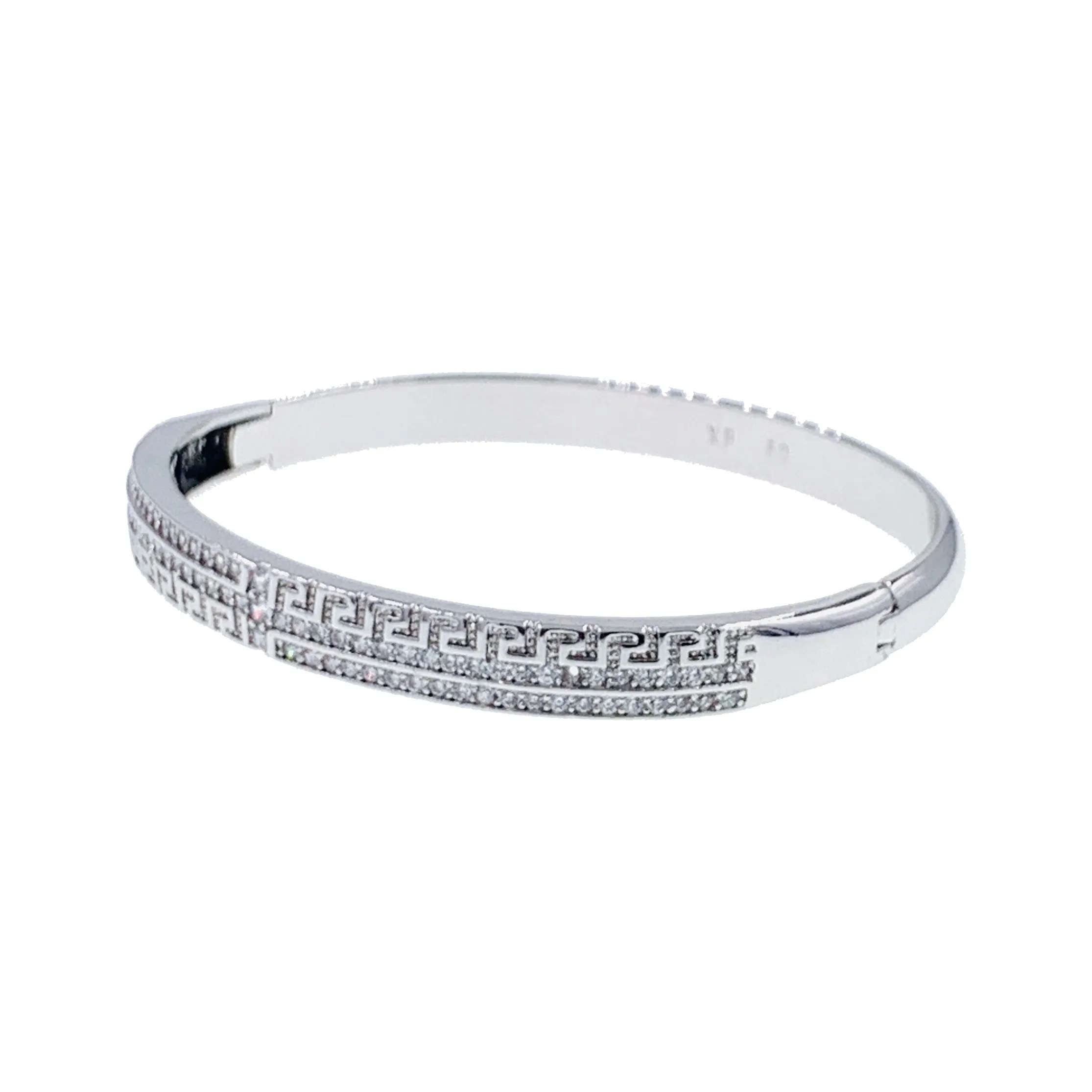 Oriane Stud Cubic Zirconia Bangle Bracelet Silver