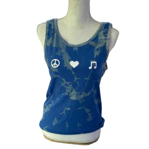 Peace, Love, Music Reverse Tie Dye Tank