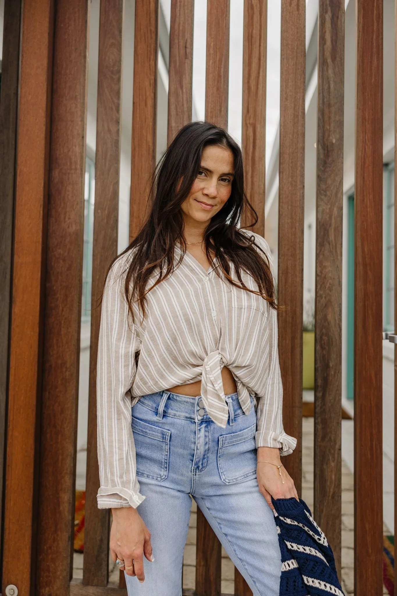 Perfect Linen Top - Pebble Moon