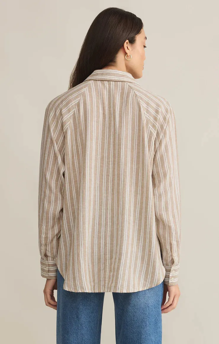 Perfect Linen Top - Pebble Moon