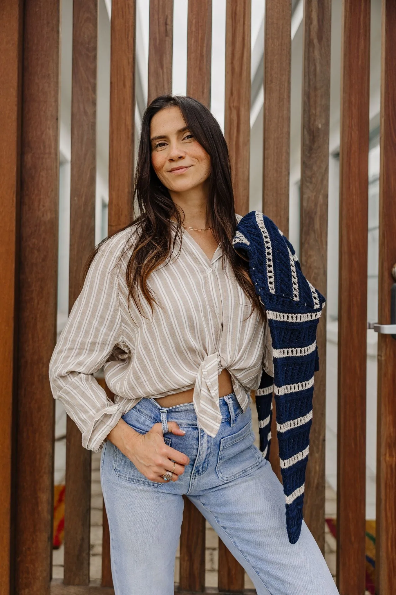 Perfect Linen Top - Pebble Moon