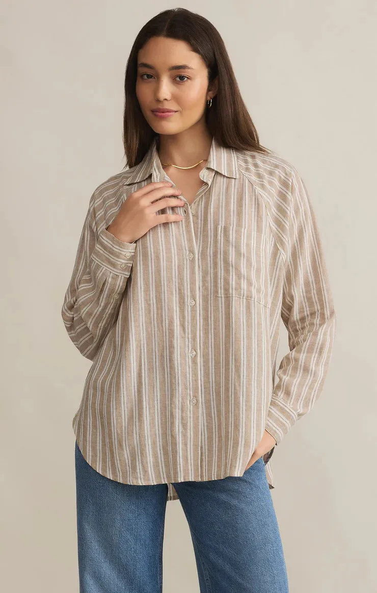 Perfect Linen Top - Pebble Moon