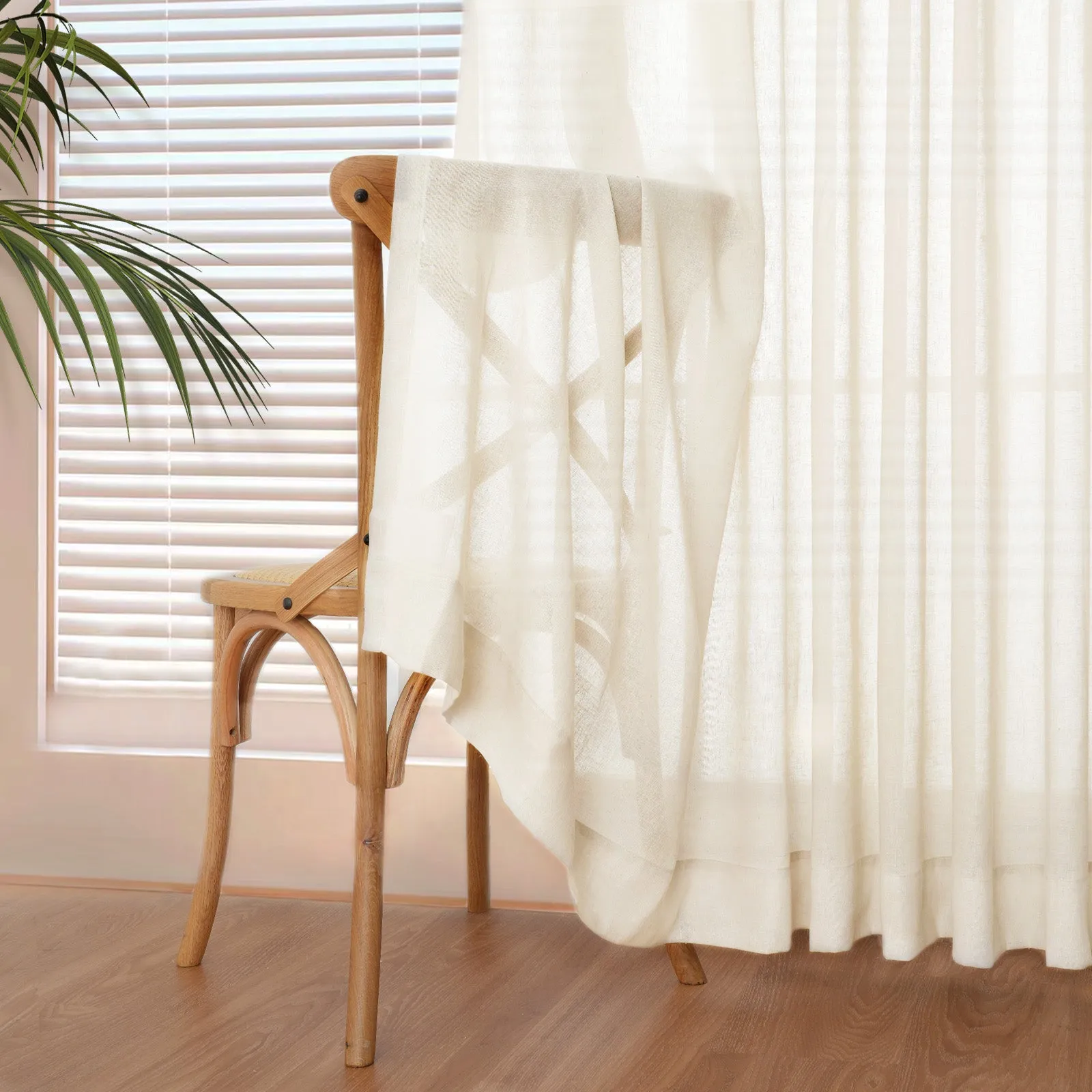 Pink | Cloud Linen Sheer Curtains Natural Soft Breezy Custom Drapes | Pleated