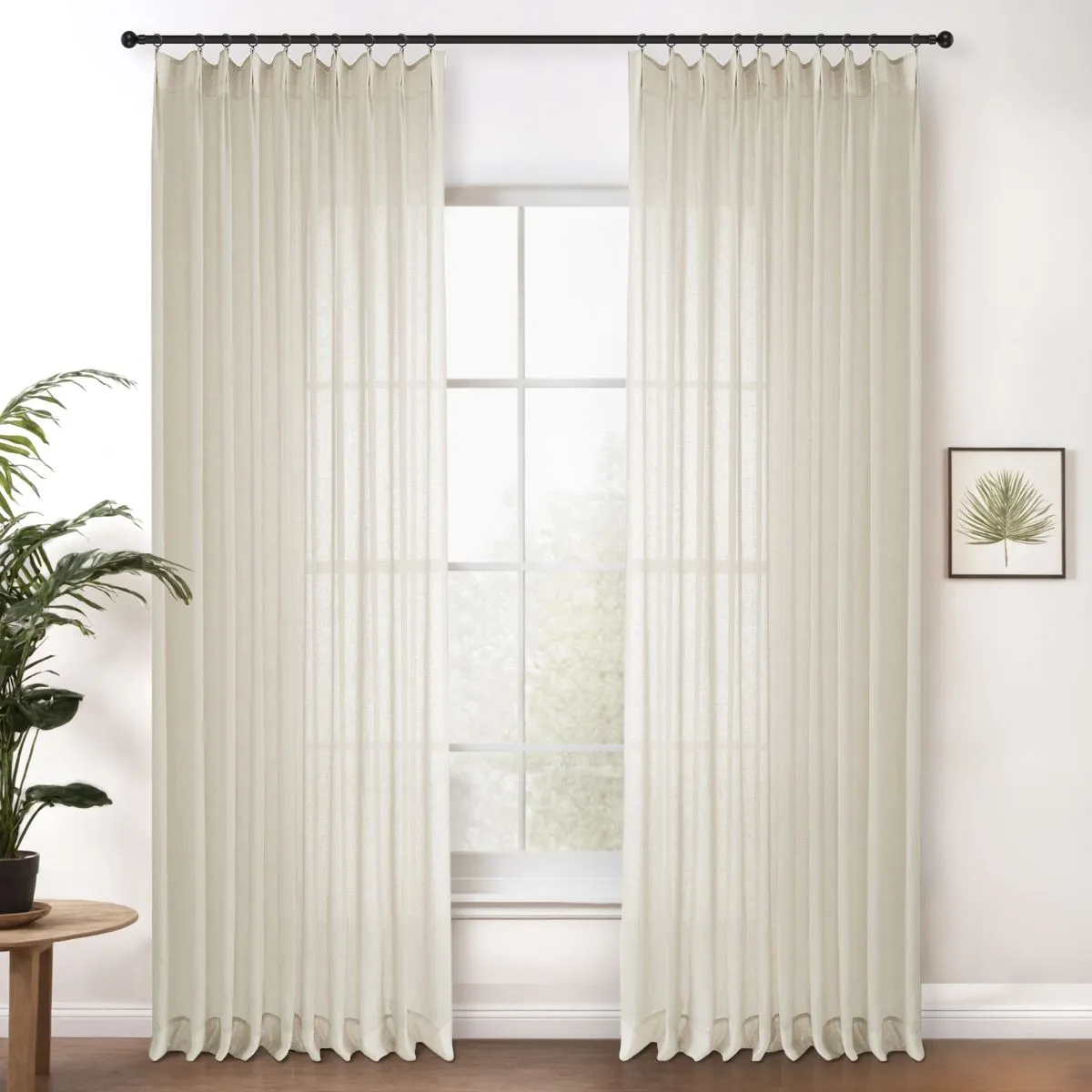 Pink | Cloud Linen Sheer Curtains Natural Soft Breezy Custom Drapes | Pleated
