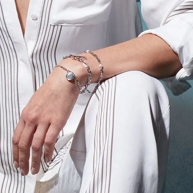 Revival Astoria Figaro Chain & Pearl 7.5" Station Bracelet 70434FP