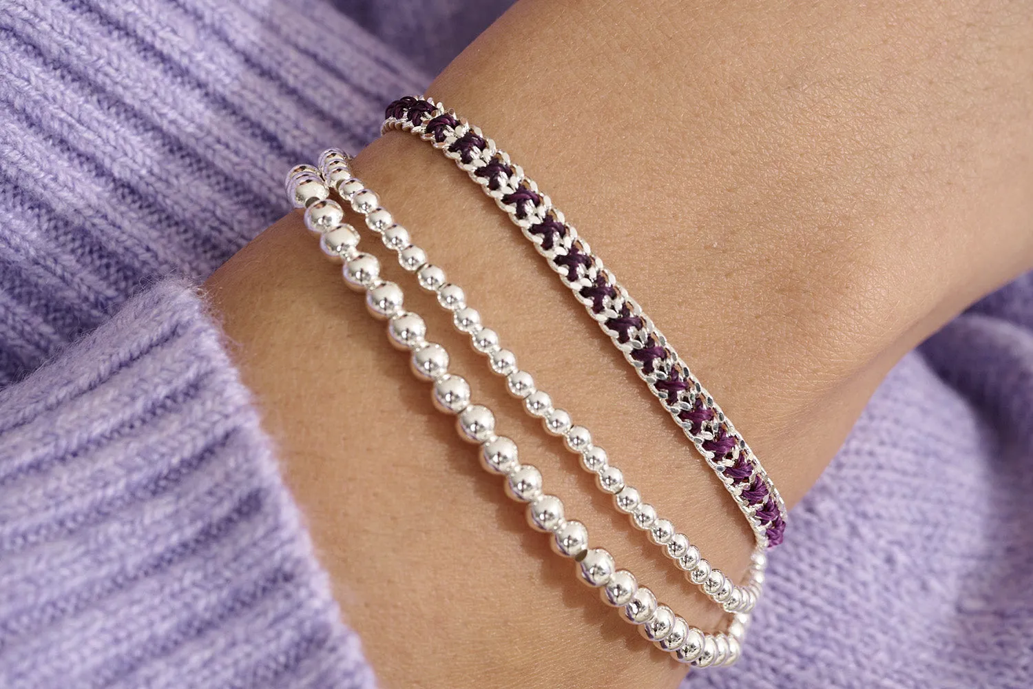 Samra Silver Stretchy Bracelet Duo