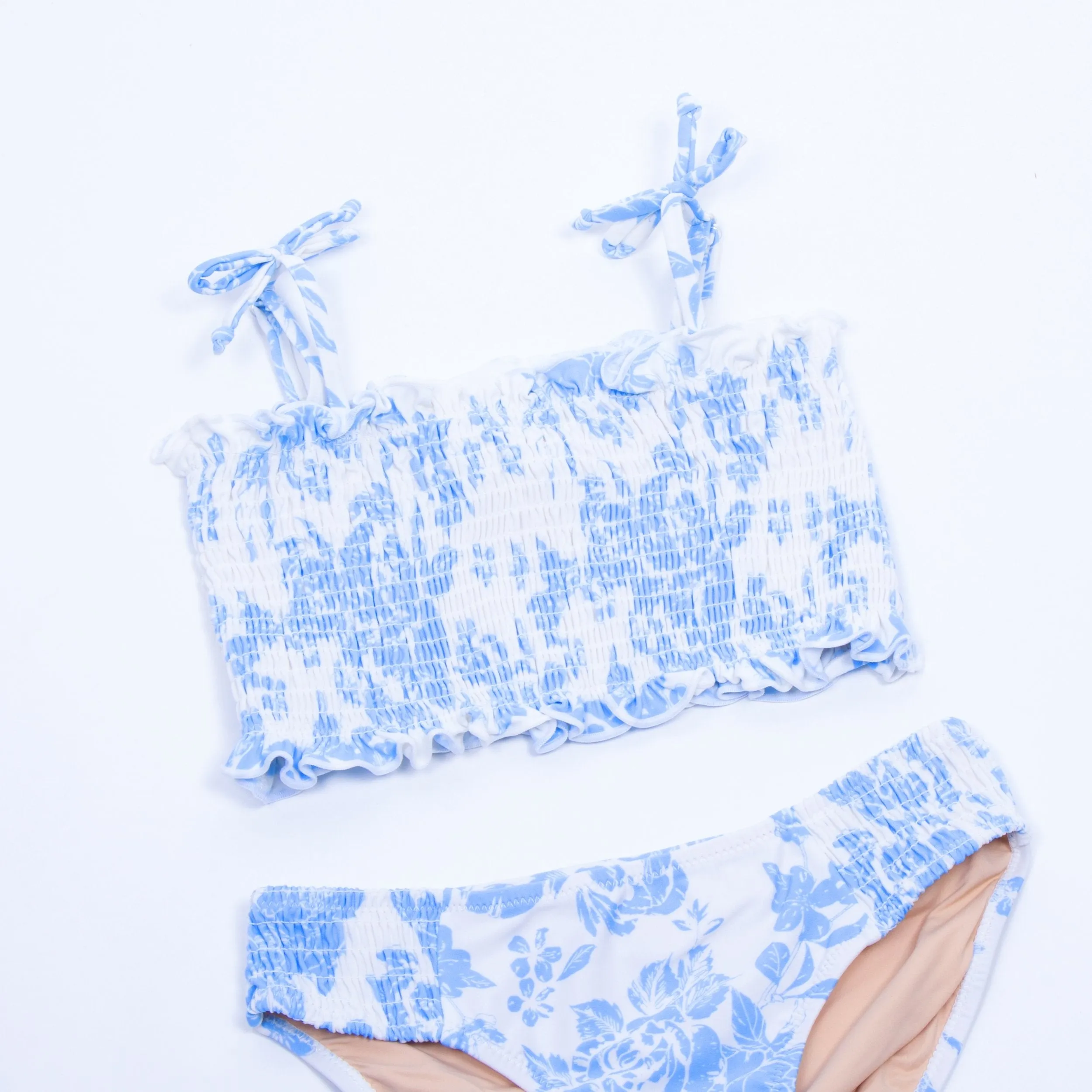 Shade Critters Blue Bouquet Smocked Girls Bikini