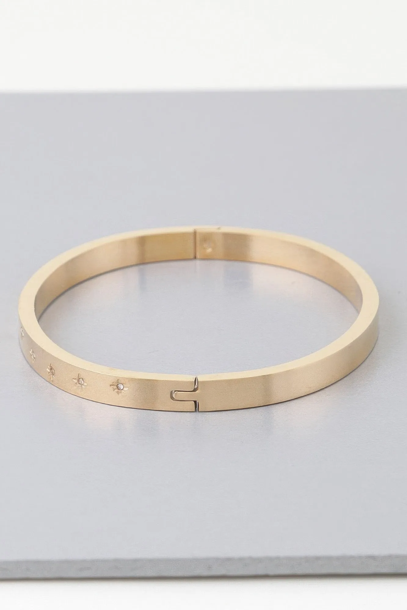 Shining Star Embedded Cuff Bracelet