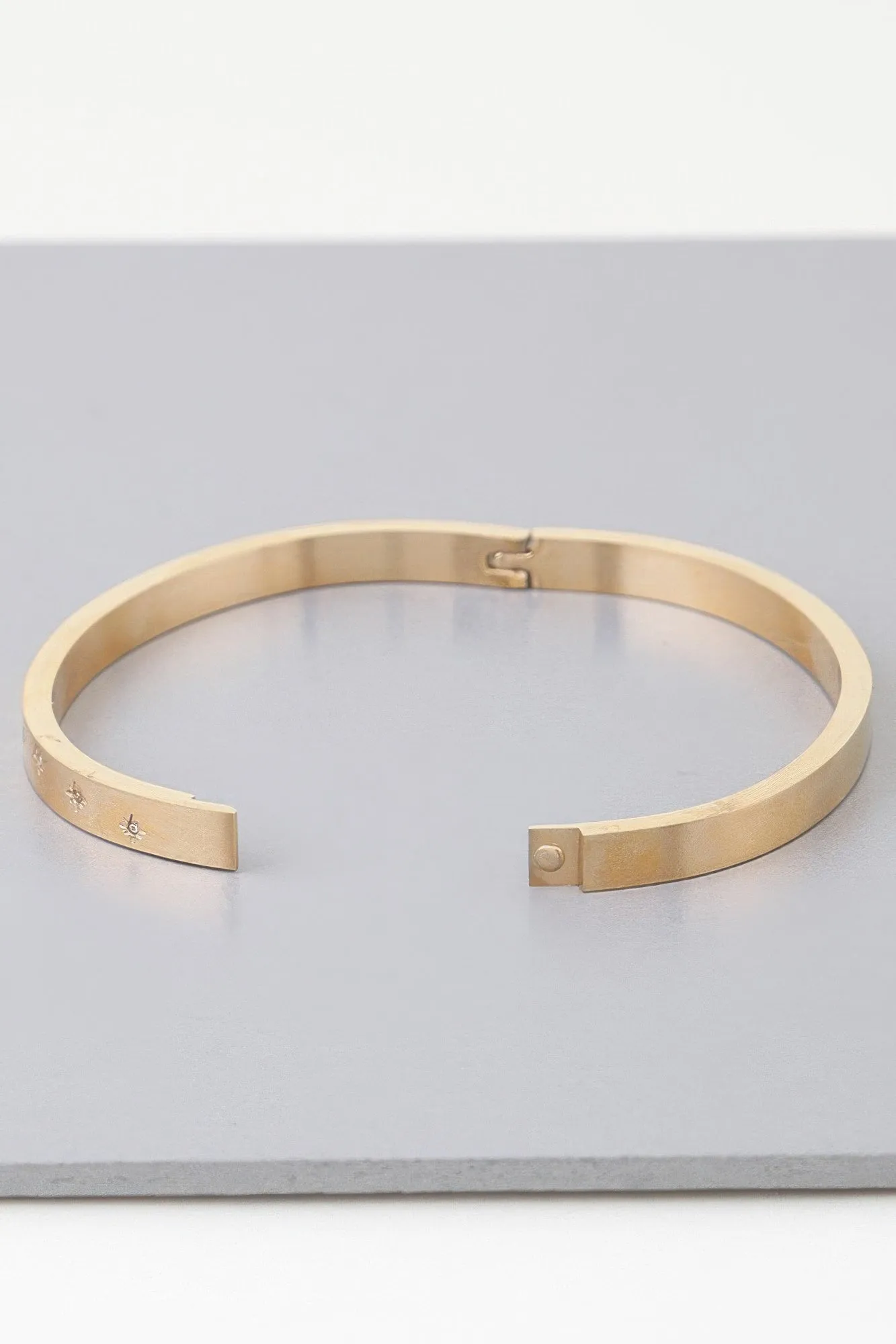 Shining Star Embedded Cuff Bracelet