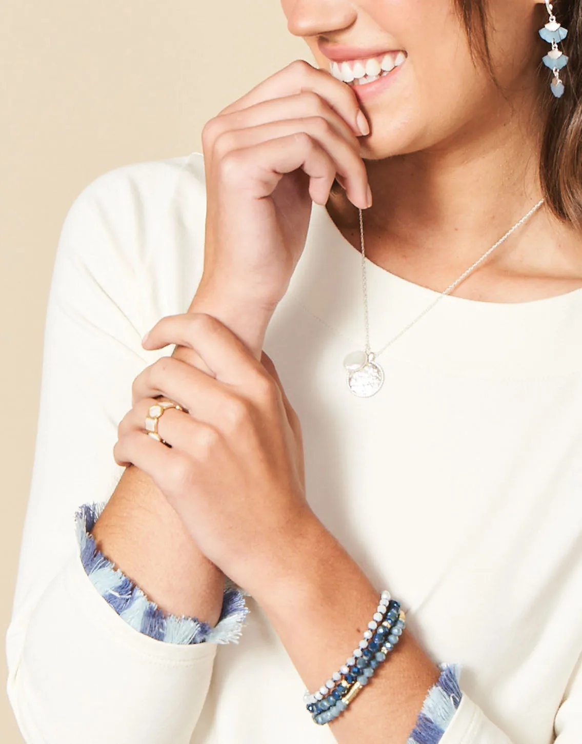Spartina Sparkle Stretch Bracelet Set Blue