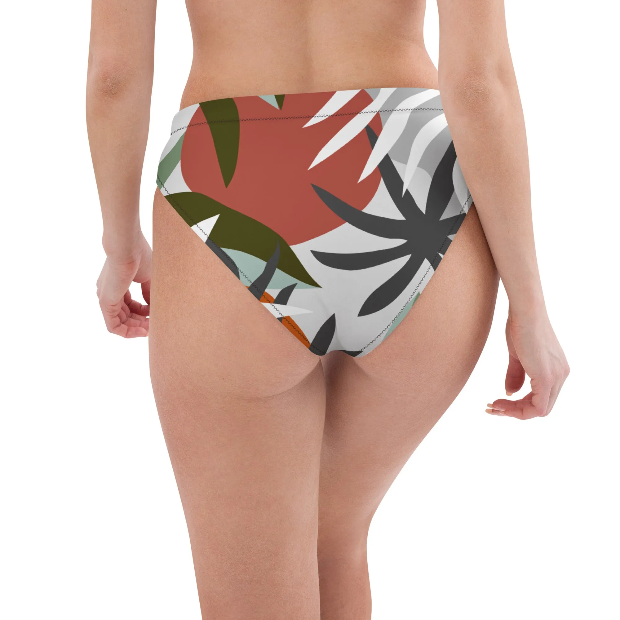 'Summer Bloom' high-waisted bikini bottom