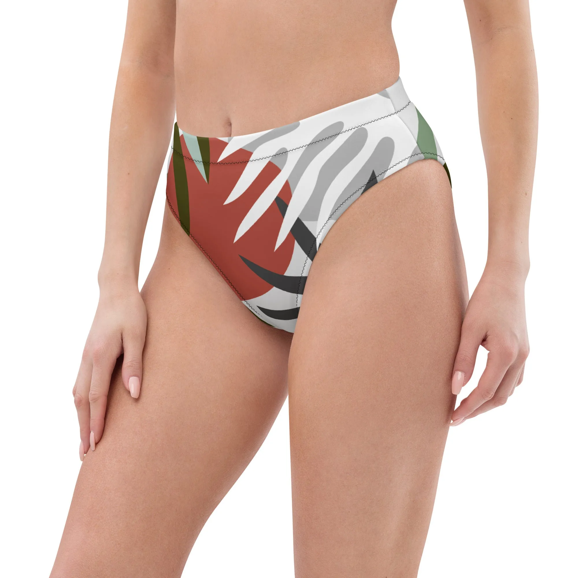 'Summer Bloom' high-waisted bikini bottom