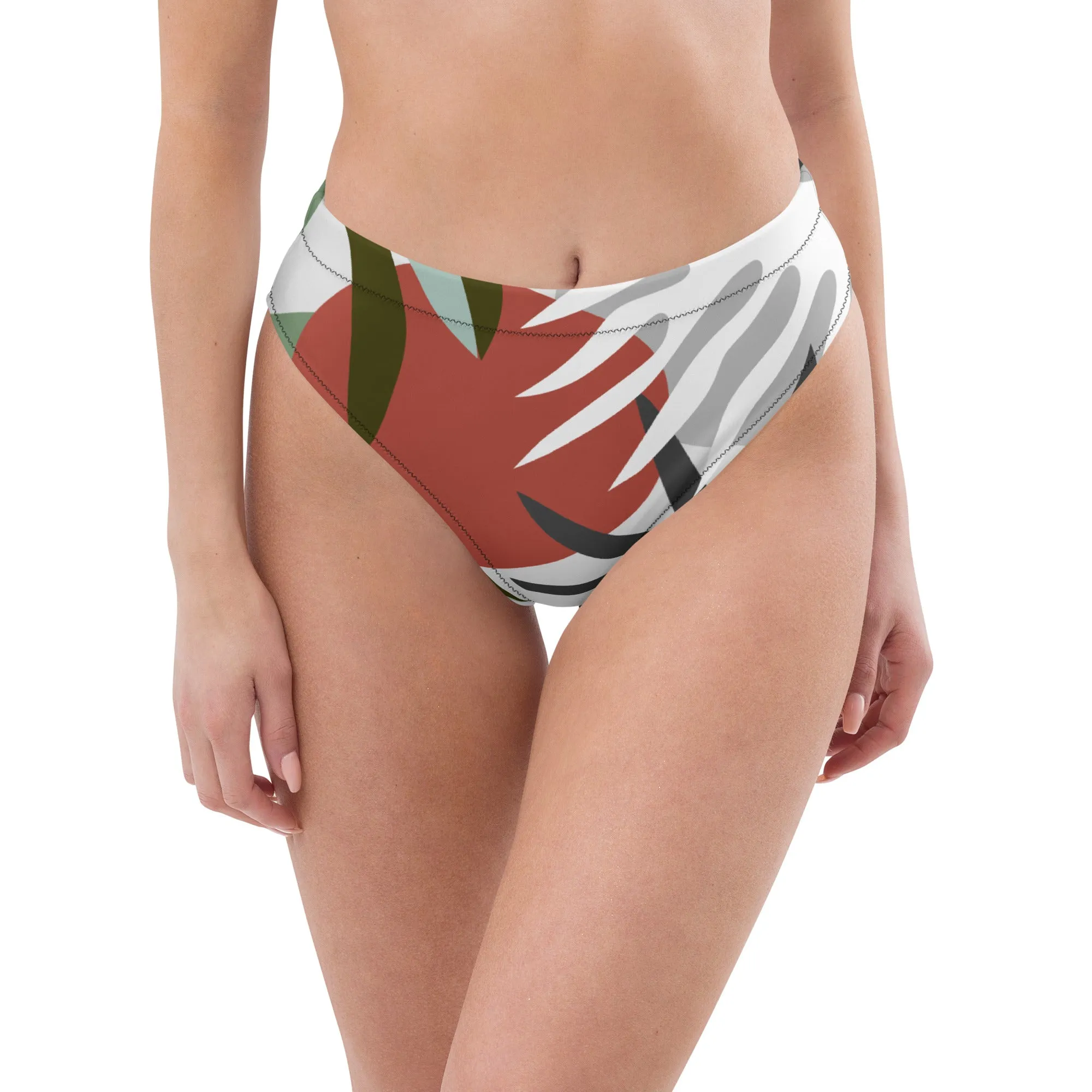'Summer Bloom' high-waisted bikini bottom