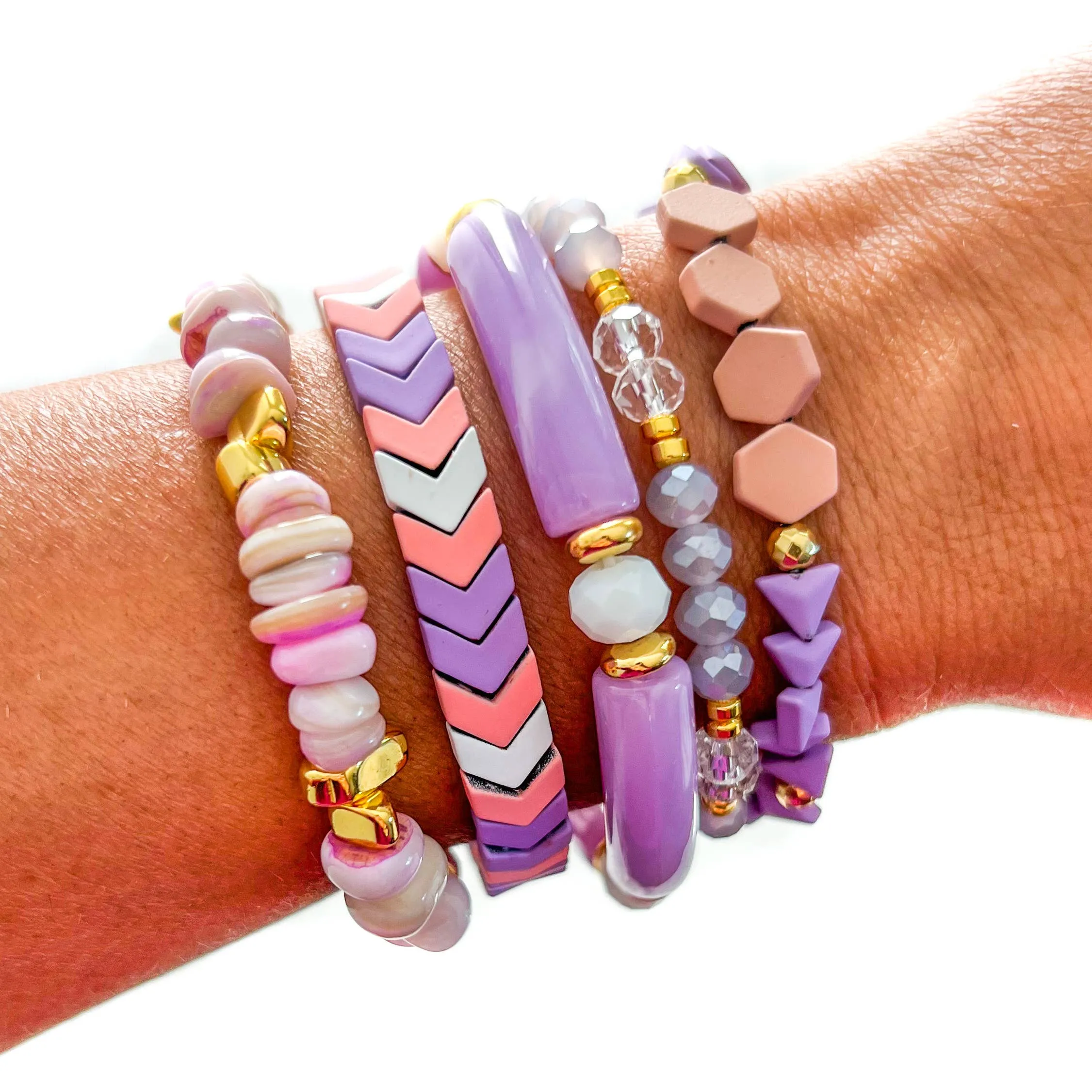 Sweet Like Candy Purple & Pink Bracelet Stack