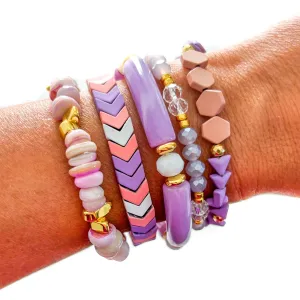 Sweet Like Candy Purple & Pink Bracelet Stack