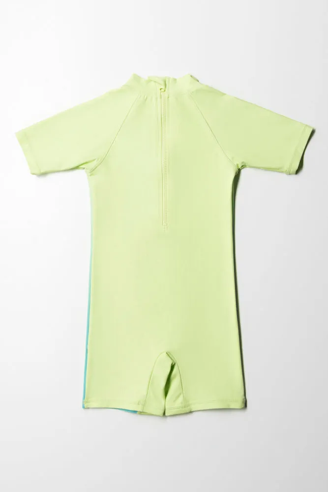 Swim Suit Aqua & Lime