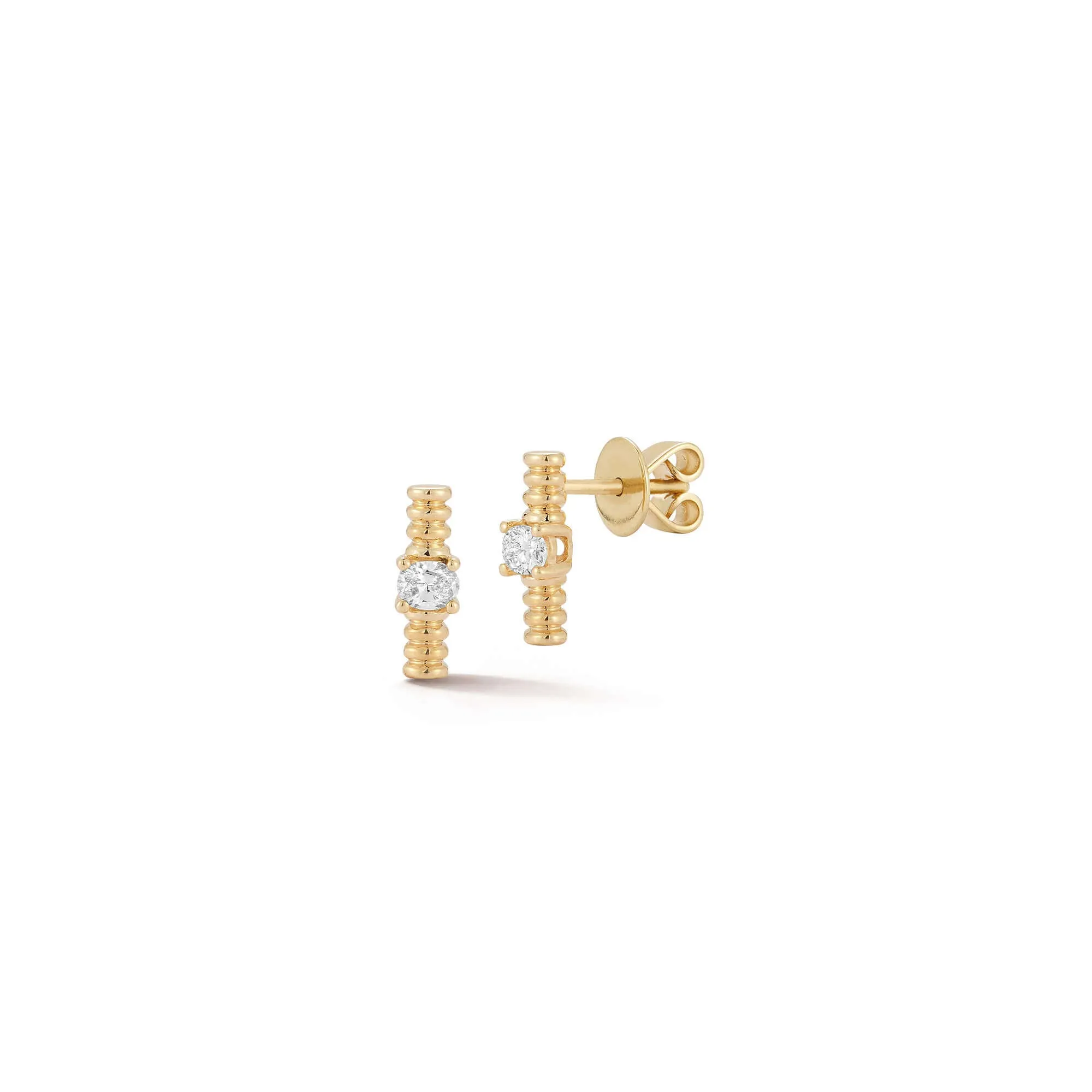 Teddi Paige Coil Diamond Bar Studs