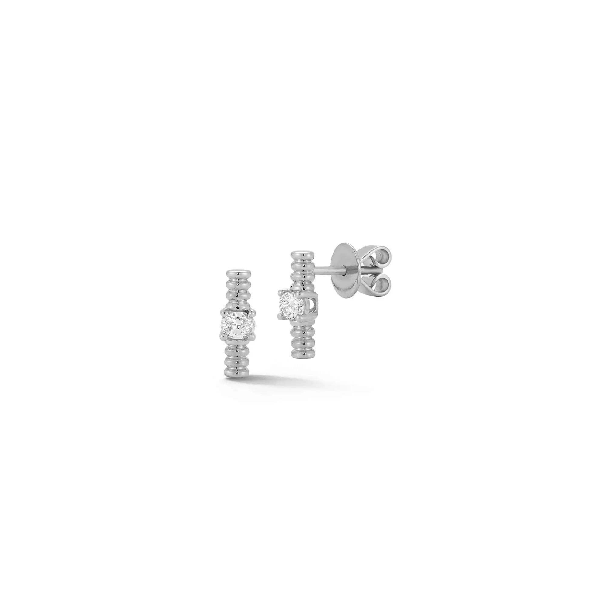 Teddi Paige Coil Diamond Bar Studs