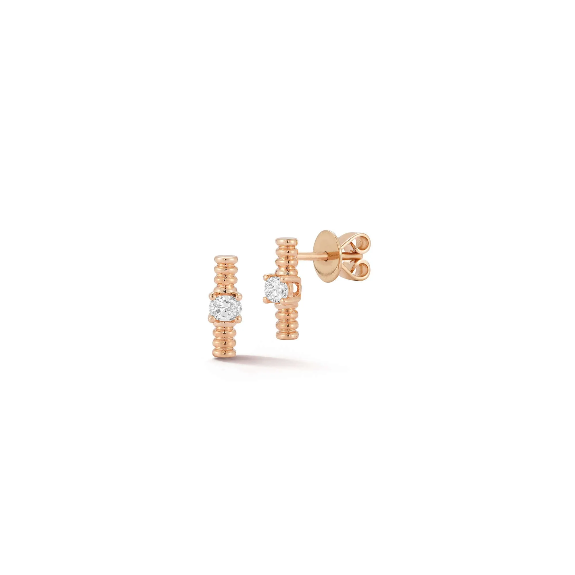 Teddi Paige Coil Diamond Bar Studs