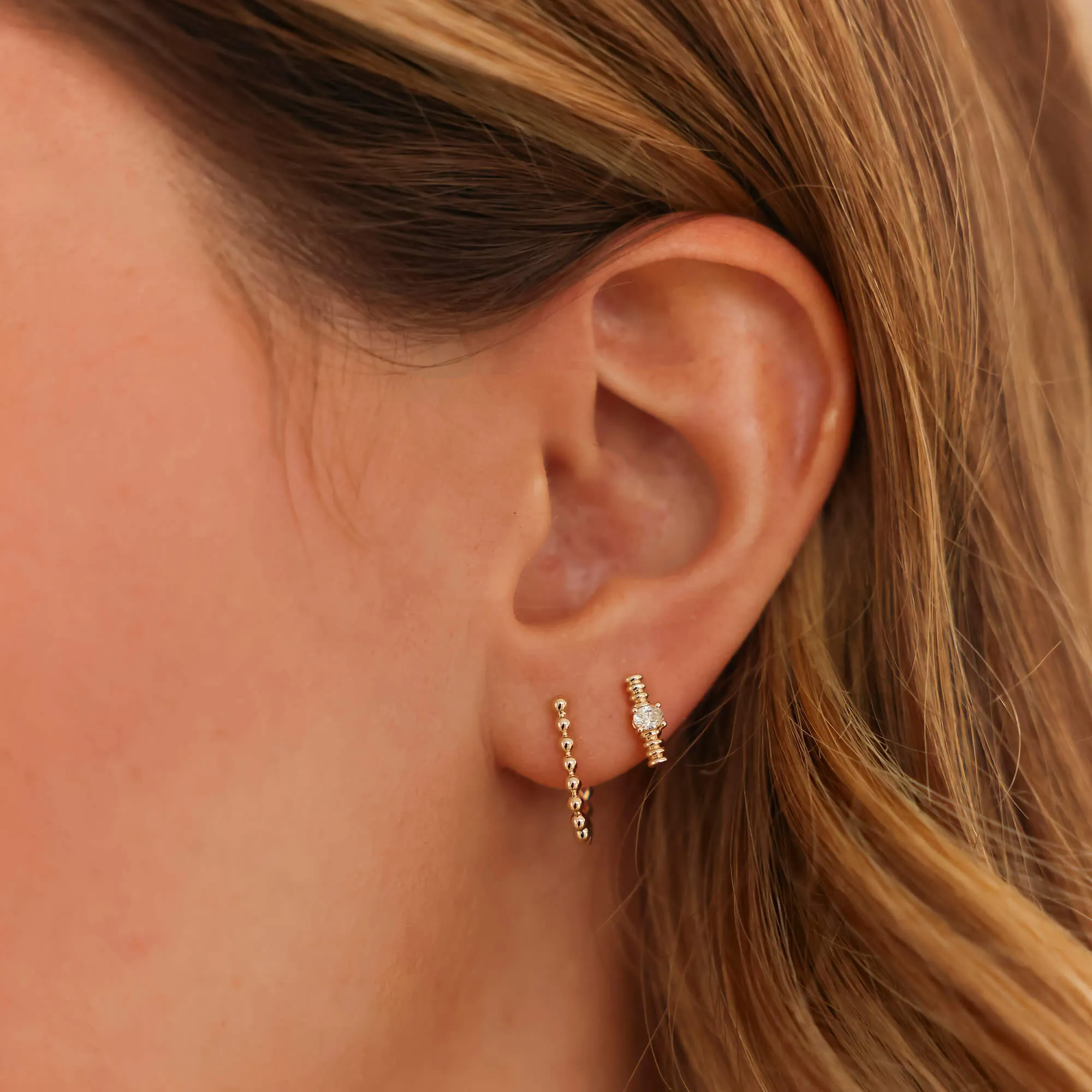 Teddi Paige Coil Diamond Bar Studs