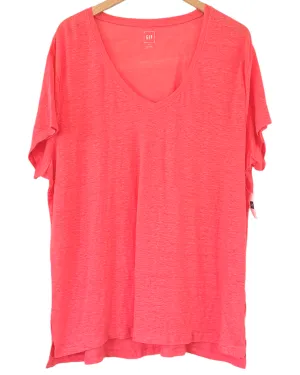 Warm Spring Sunset V-Neck Linen Tee