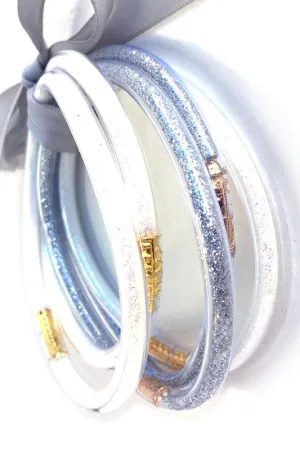 •White Silver Sparkle Jelly Tube Bracelet