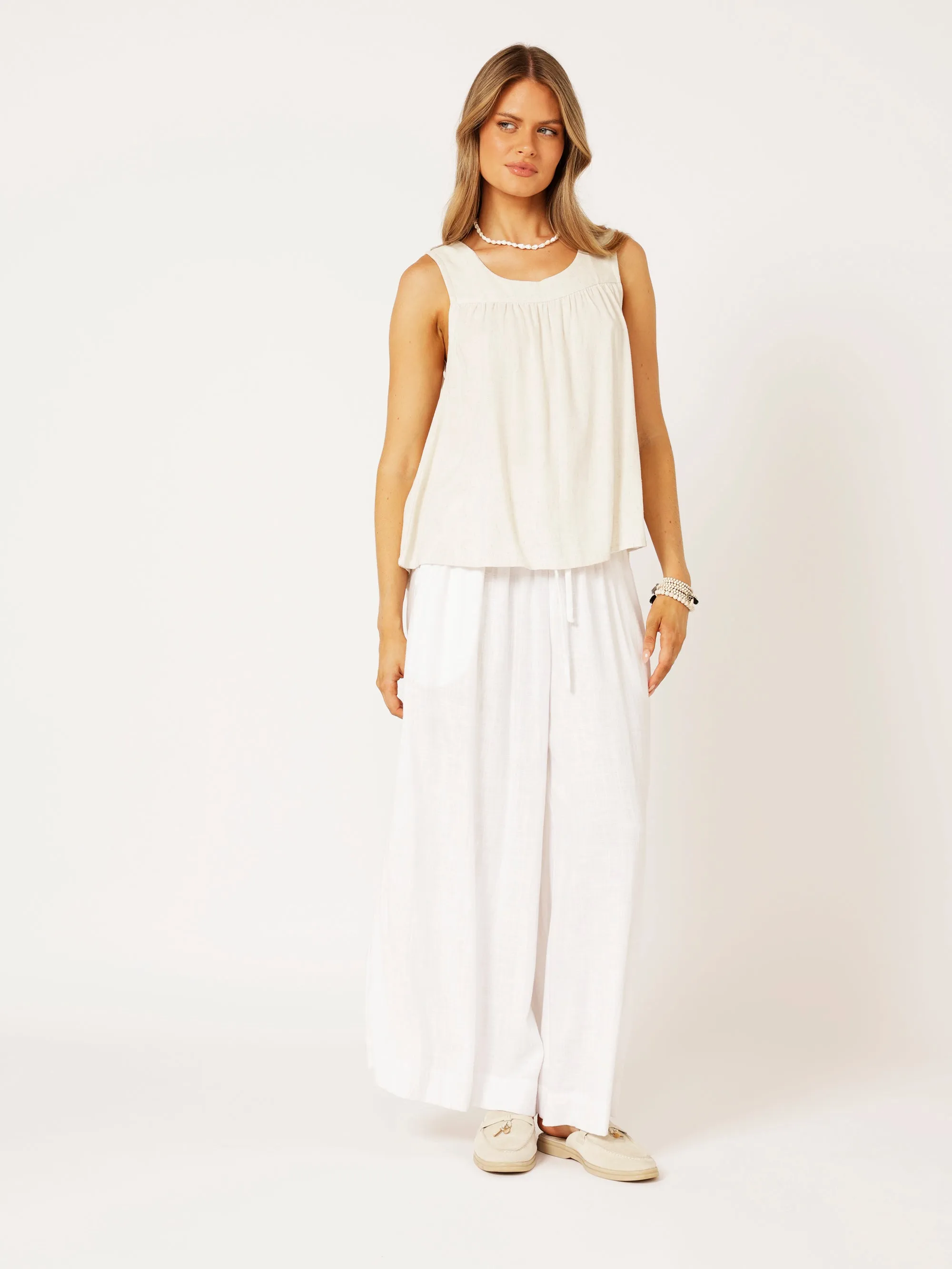 Zephyr Tank | Wheat | Viscose Linen
