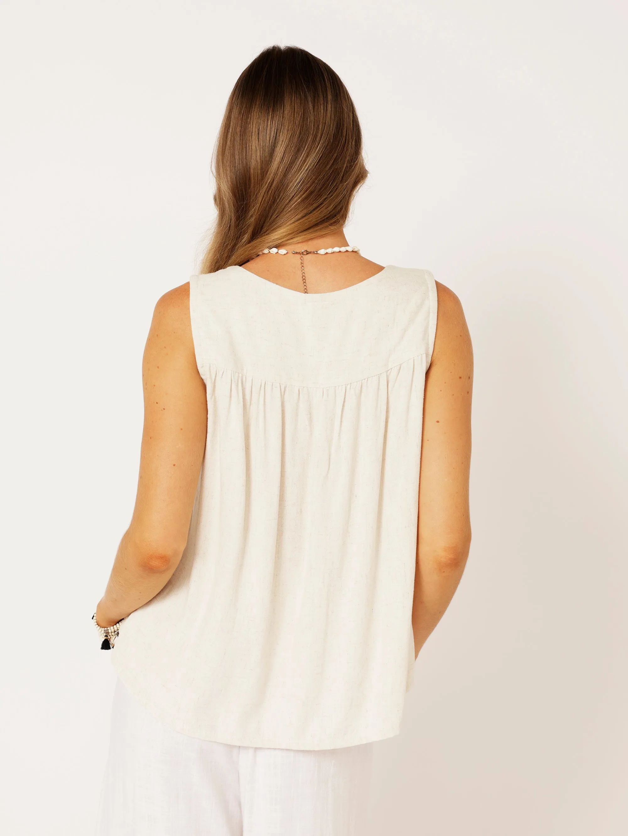 Zephyr Tank | Wheat | Viscose Linen